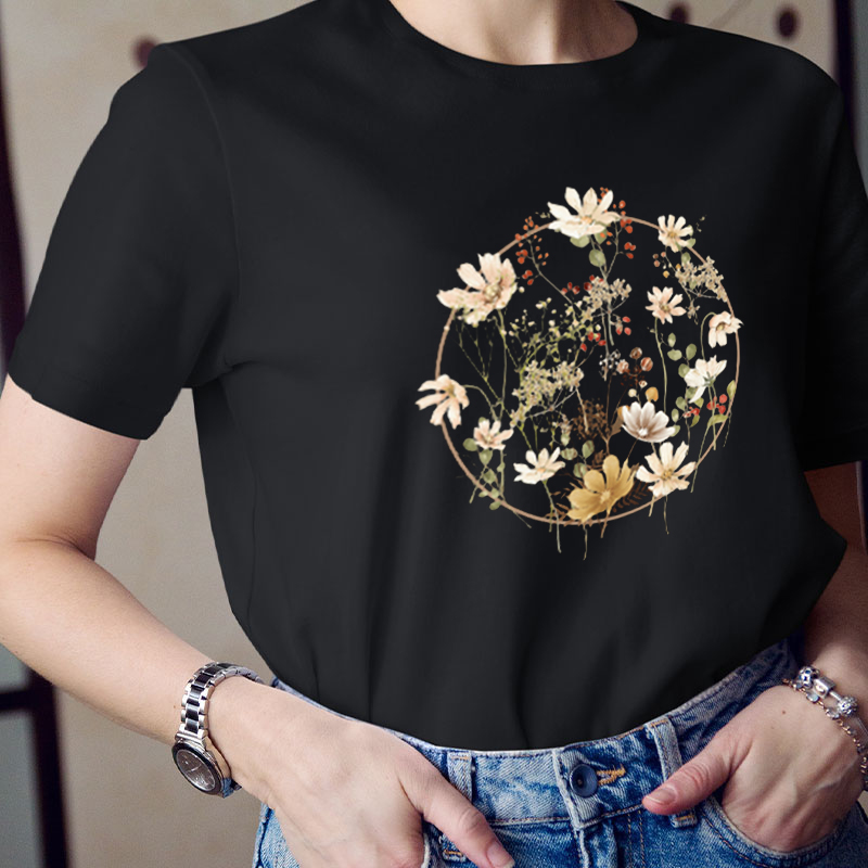 Wild Flowers Teacher T-Shirt