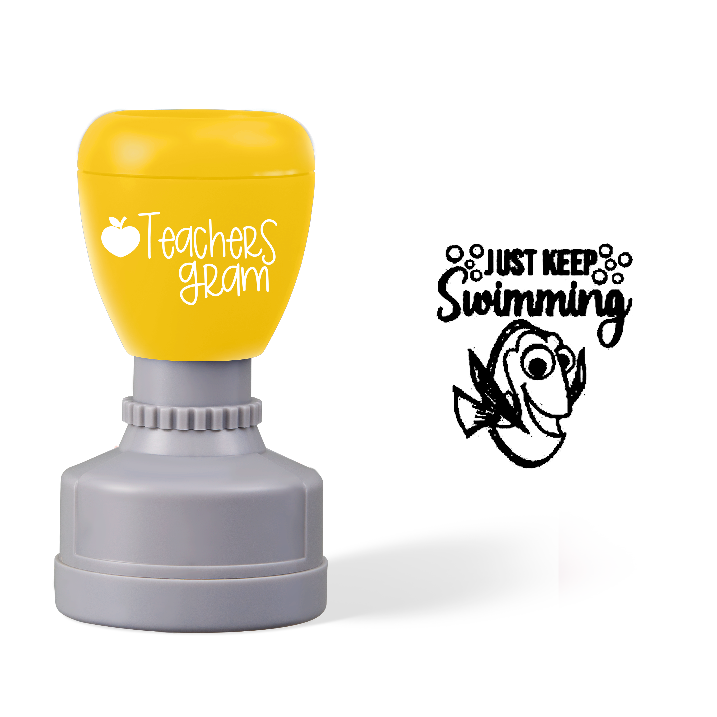Personalized Name Just Keep Swimming Teacher Stamp