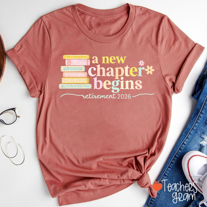 Personalized A New Chapter Begins Retirement Teacher T-Shirt