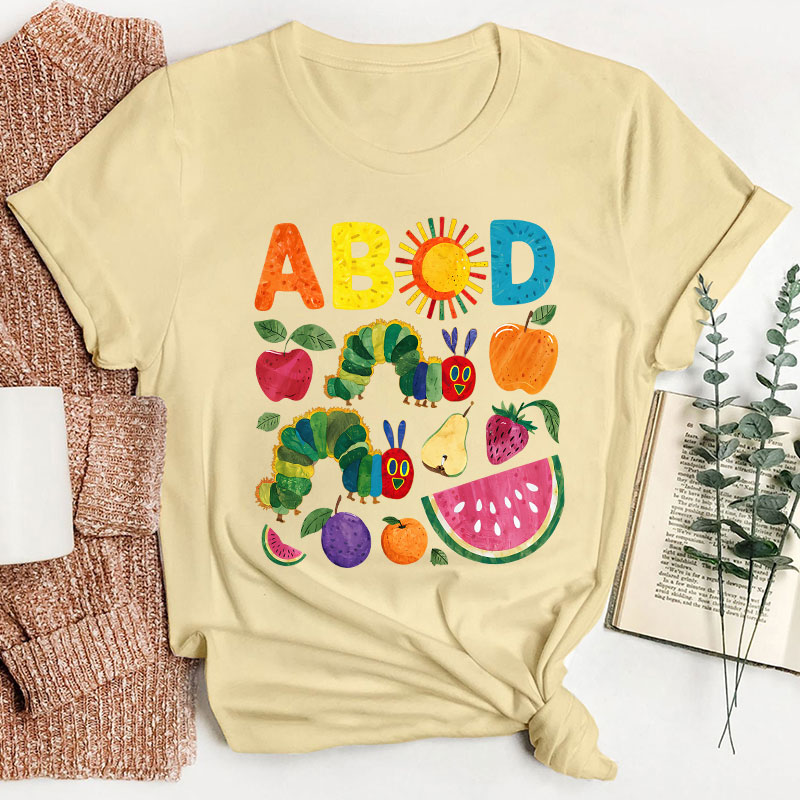 ABCD Caterpillar Teacher T-Shirt