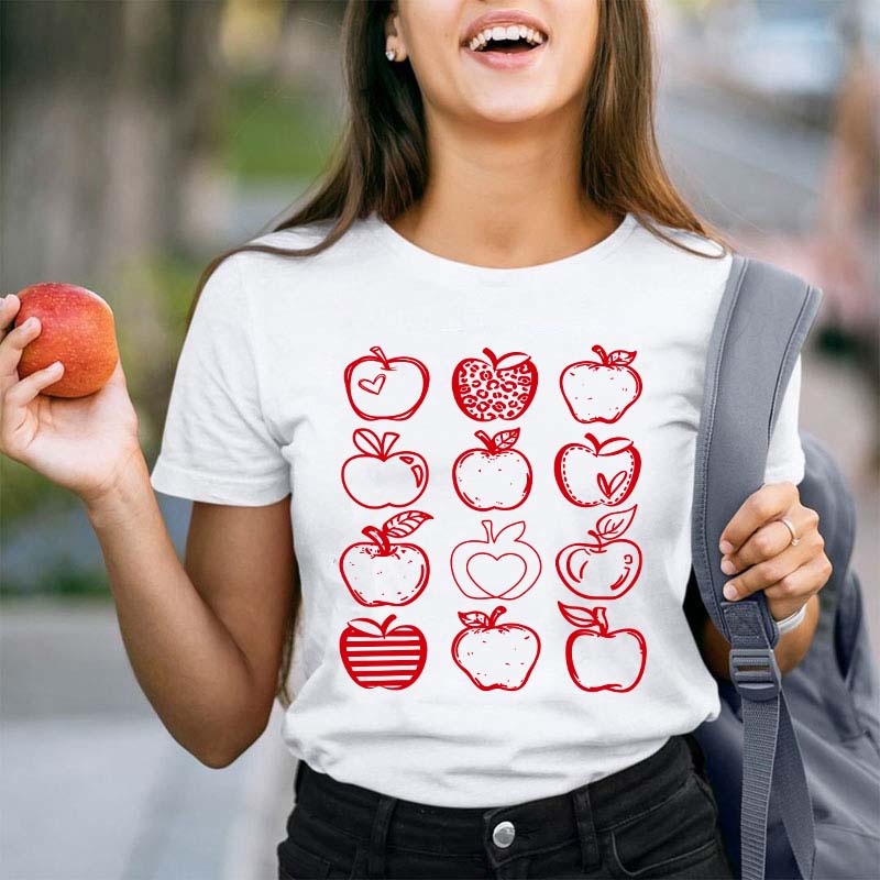 Apple Doodles Teacher T-Shirt