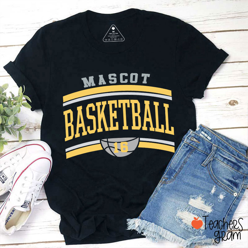Personalized School Mascot And Sport Colorblock Design Teacher T-Shirt