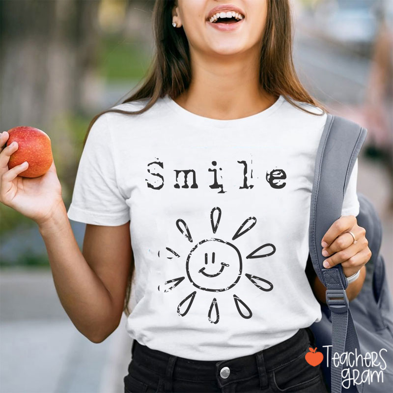 Smile Spreads Energy Like The Sun Teacher T-Shirt