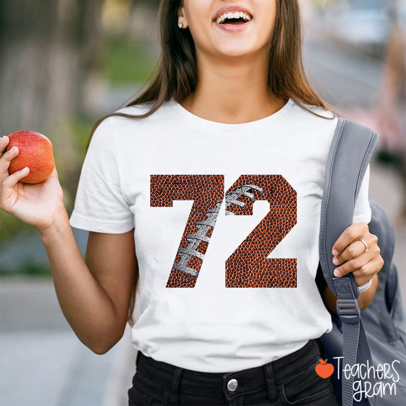 Personalized Number Game Day Teacher T-Shirt