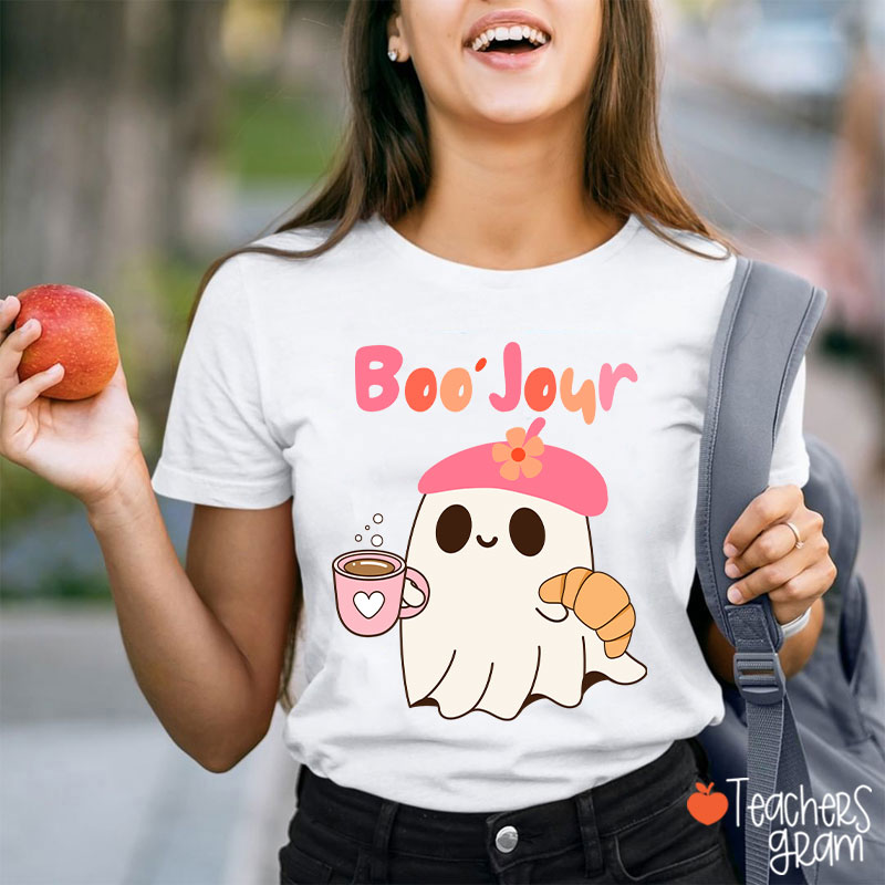 Boo Jour Cute Ghost French Teacher T-Shirt