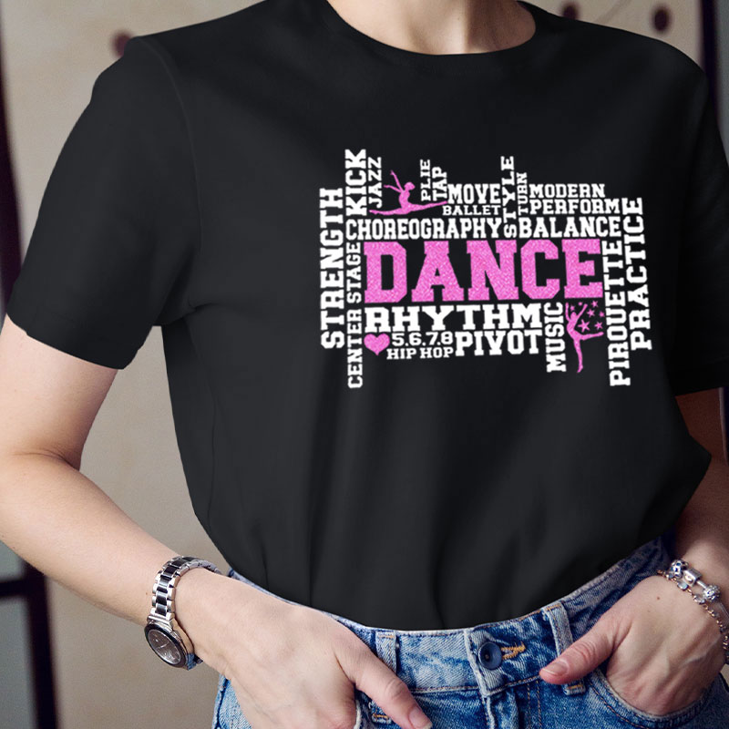 Dance Word Art Teacher T-Shirt