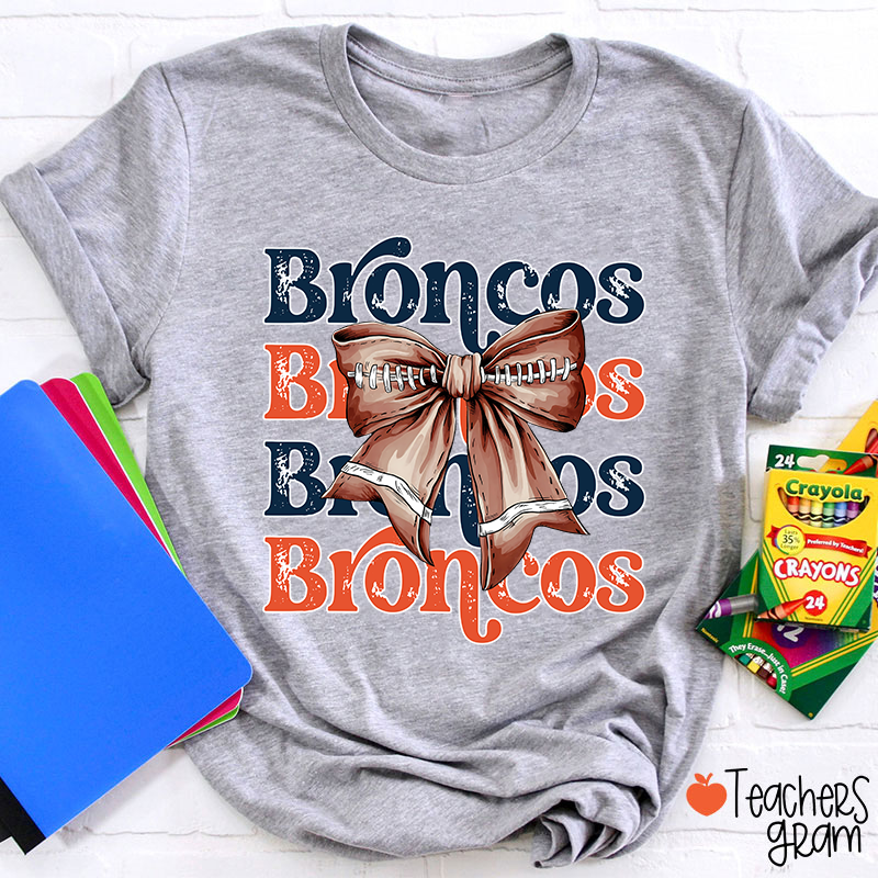 Personalized Mascot And Sport Bow Game Day Teacher T-Shirt