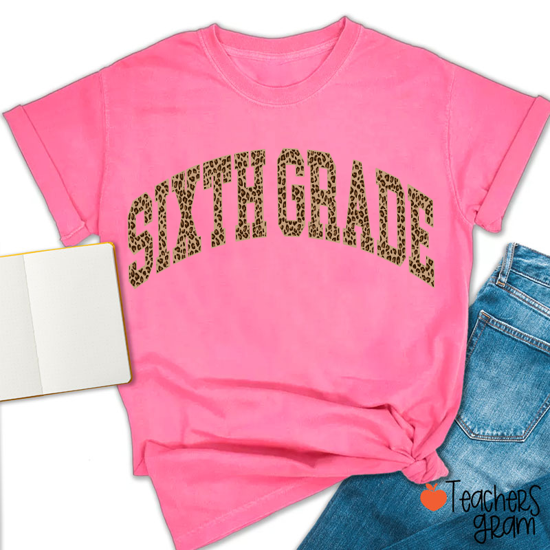 Personalized Leopard Brown Teacher T-Shirt