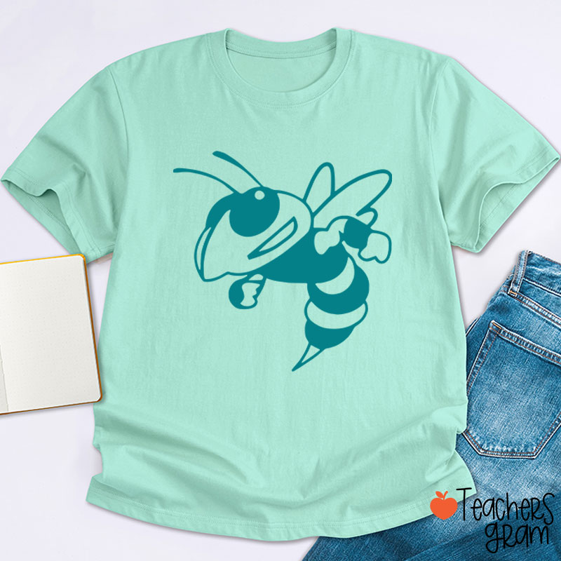 Personalized Mascot Silhouette School Spirit Teacher T-Shirt