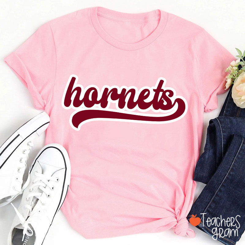 Personalized Mascot School Spirit Contrasting Colors Teacher T-Shirt