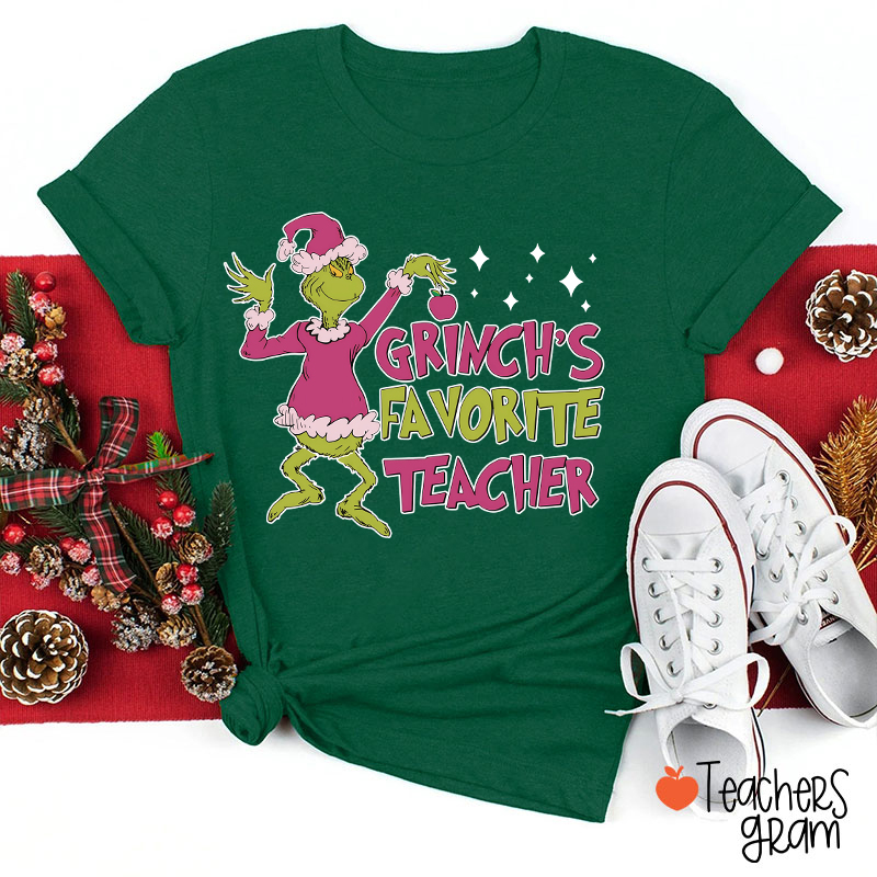 Personalized Name Green Guy Favorite Teacher T-Shirt