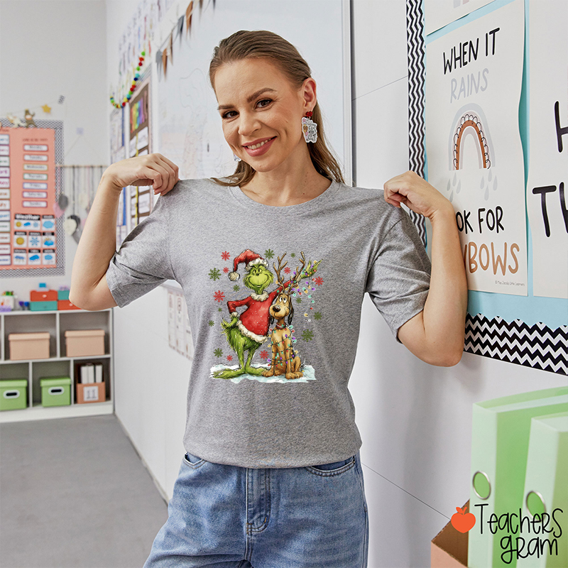 Green Guy And Dog Teacher T-Shirt