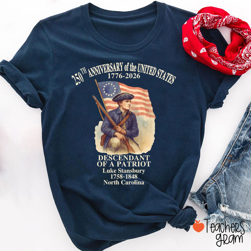 Personalized 250th Anniversary Of The United States Teacher T-Shirt