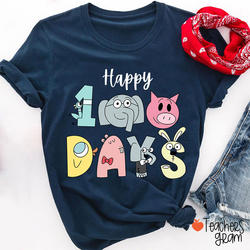Happy 100 Days Children's Books Teacher T-Shirt