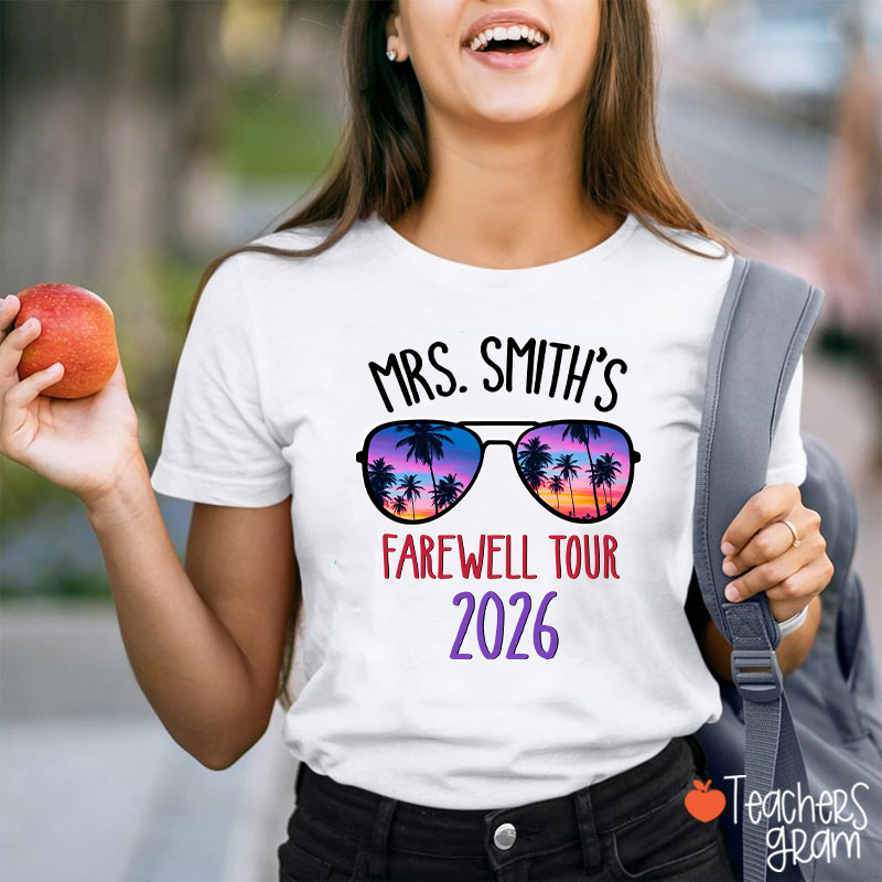 Personalized Name And Year Farewell Tour Retirement Teacher T-Shirt