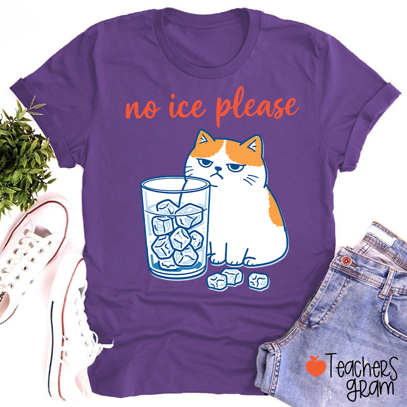 No ICE Please Cute Cat Teacher T-Shirt