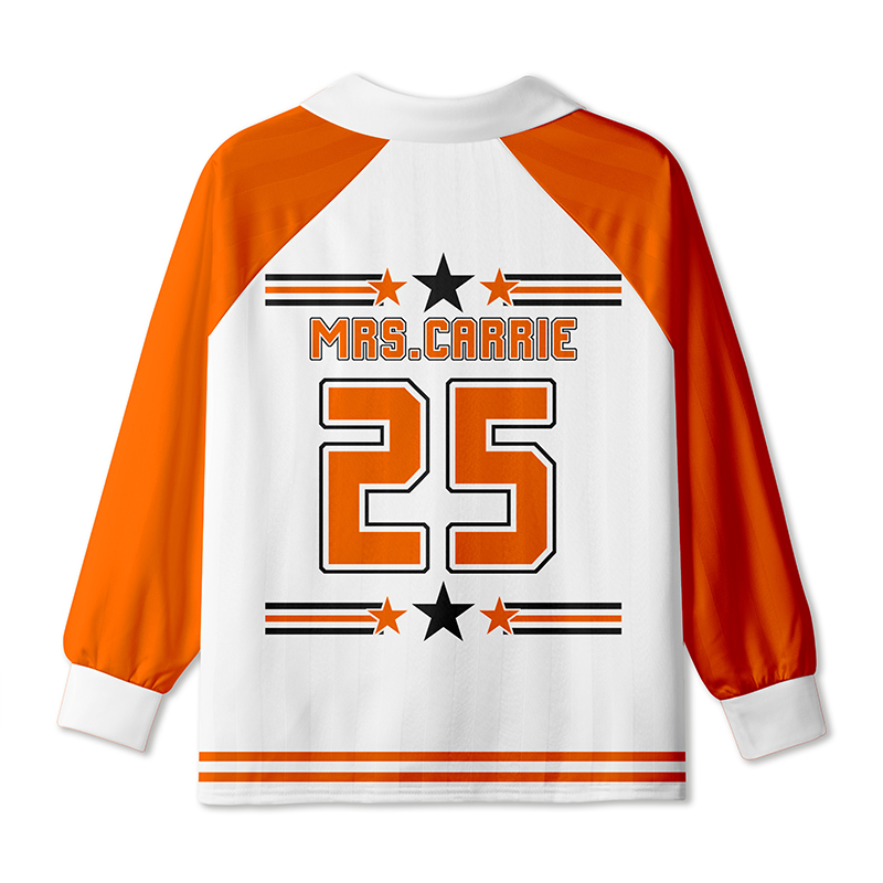 Personalized Mascot And School Name Teacher Long Sleeve Collar Jersey