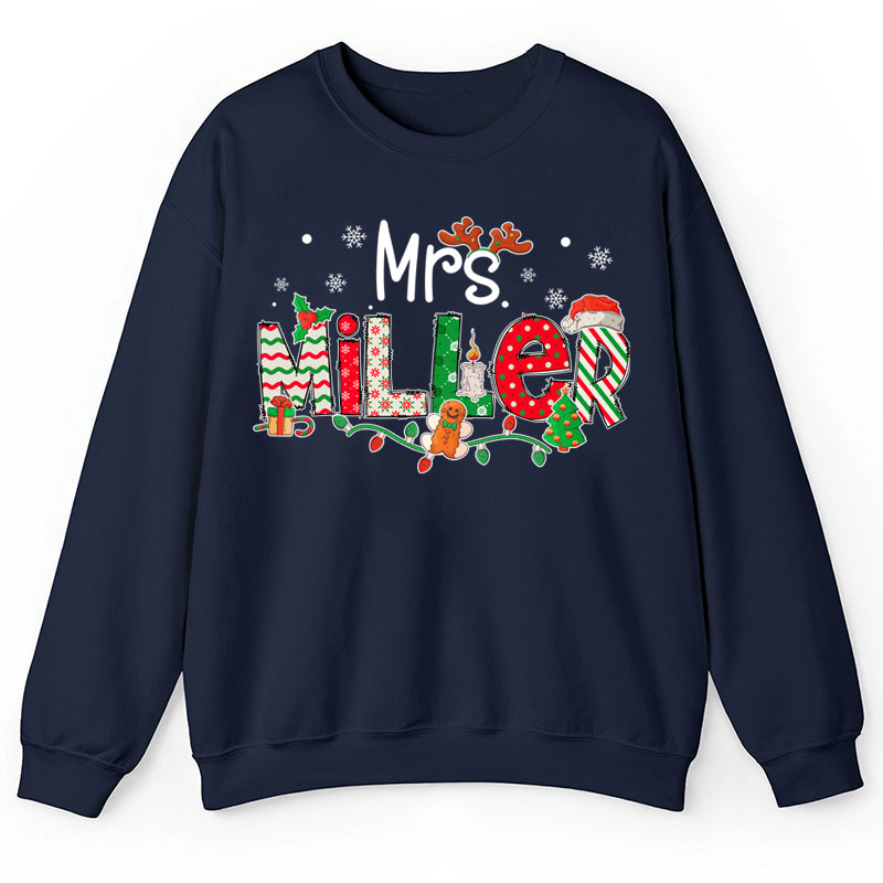 Personalized Teacher Name Christmas Teacher Sweatshirt