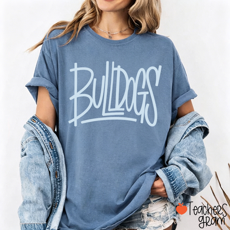 Personalized Mascot Simple Script Teacher T-Shirt