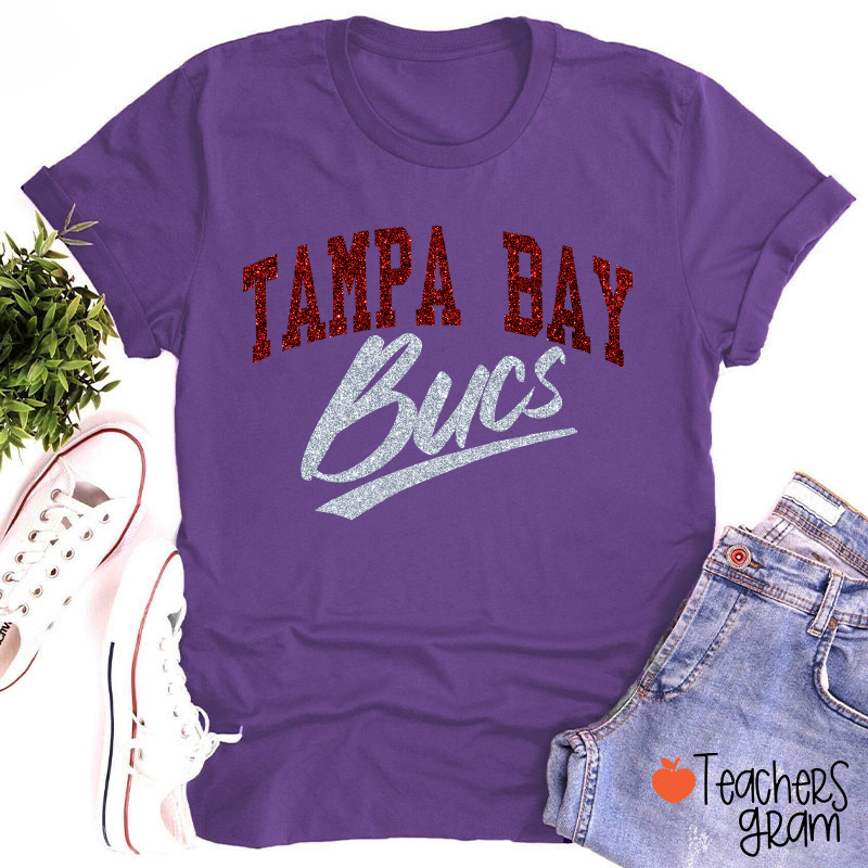 Personalized Mascot Retro Glitter Sport Fan Teacher T‑Shirt