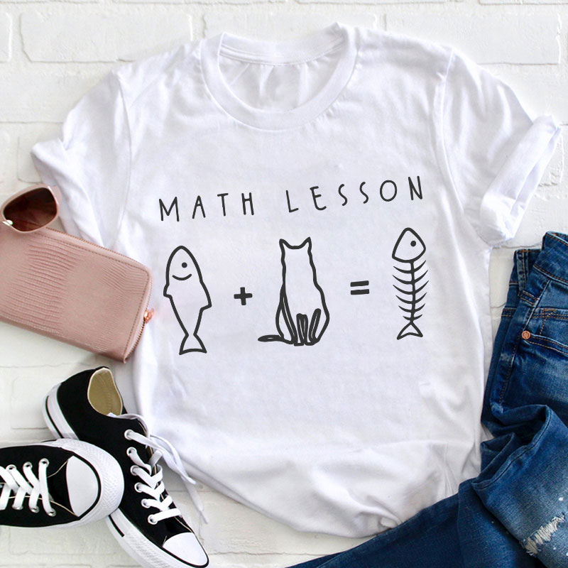 Math Lesson Kitty Algebra Teacher T-Shirt
