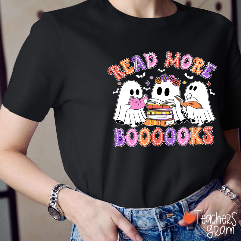 Read More Boooooks Ghost Halloween Teacher T-Shirt