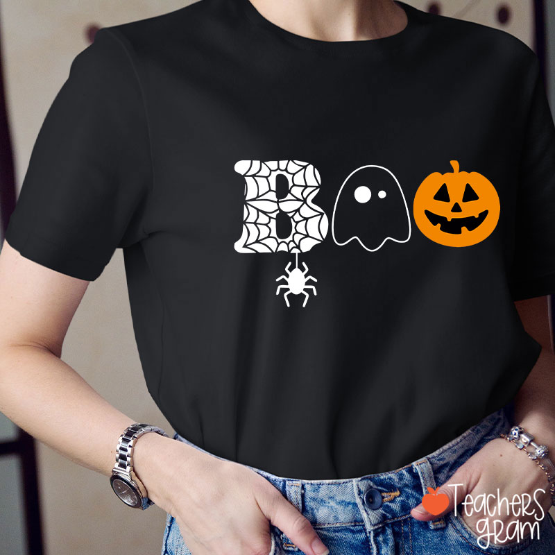 Boo Spider Pumpkin Ghost Teacher T-Shirt