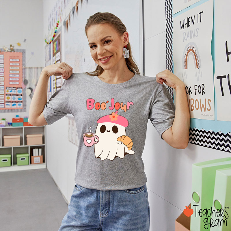 Boo Jour Cute Ghost French Teacher T-Shirt