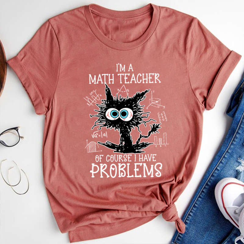 I'm A Math Teacher Exploding Cat Teacher T-Shirt