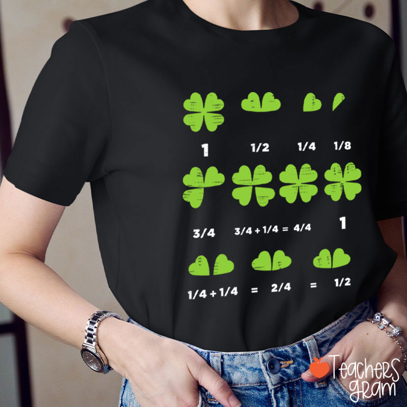 St Patricks Day Math Shamrock Teacher T-Shirt