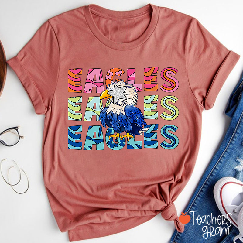 Personalized Mascot Starry Eyes School Spirit Teacher T-Shirt