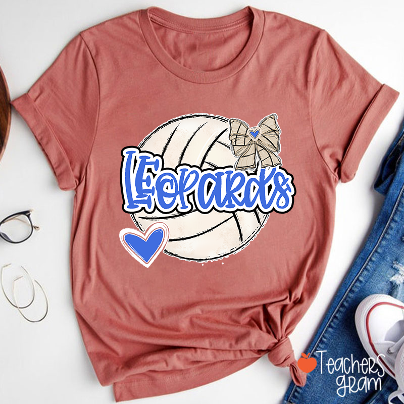 Personalized Mascot And Sport Love Heart Bow School Spirit Teacher T-Shirt