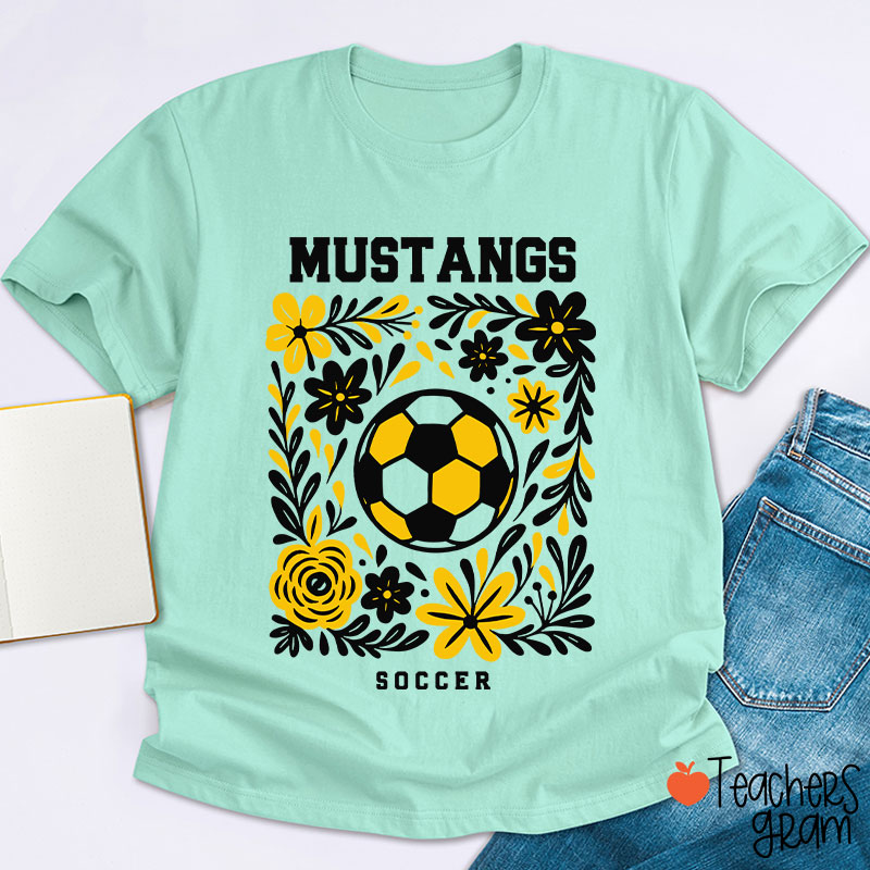 Personalized Mascot And Sport Flowers Teacher T-Shirt