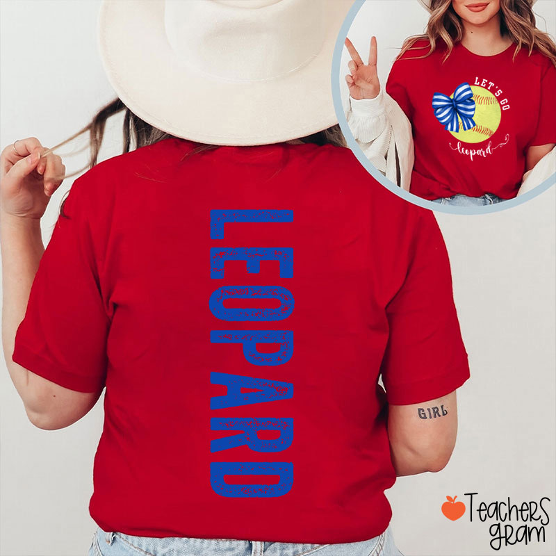 Personalized Sports And Mascot Let's Go Teacher Two Sided T-Shirt