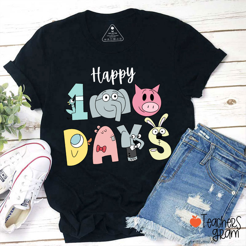 Happy 100 Days Children's Books Teacher T-Shirt
