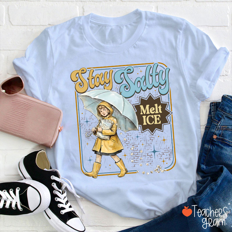 Stay Salty Melt Ice Subtle Anti Ice Teacher T-Shirt