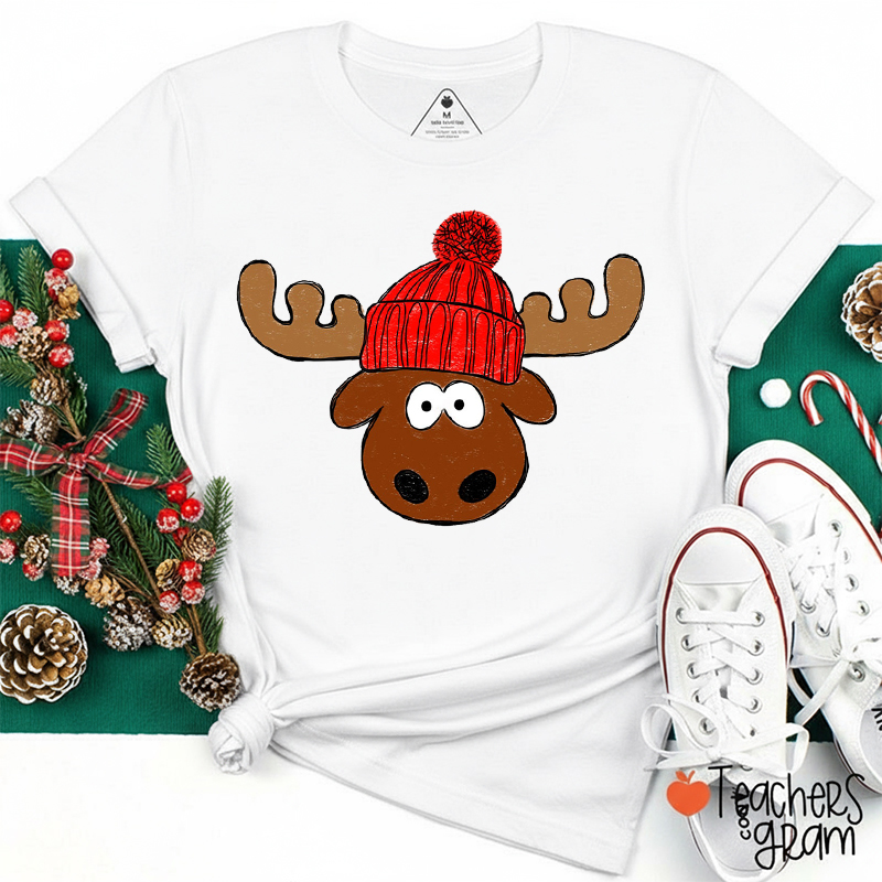 Christmas Moose Teacher T-Shirt