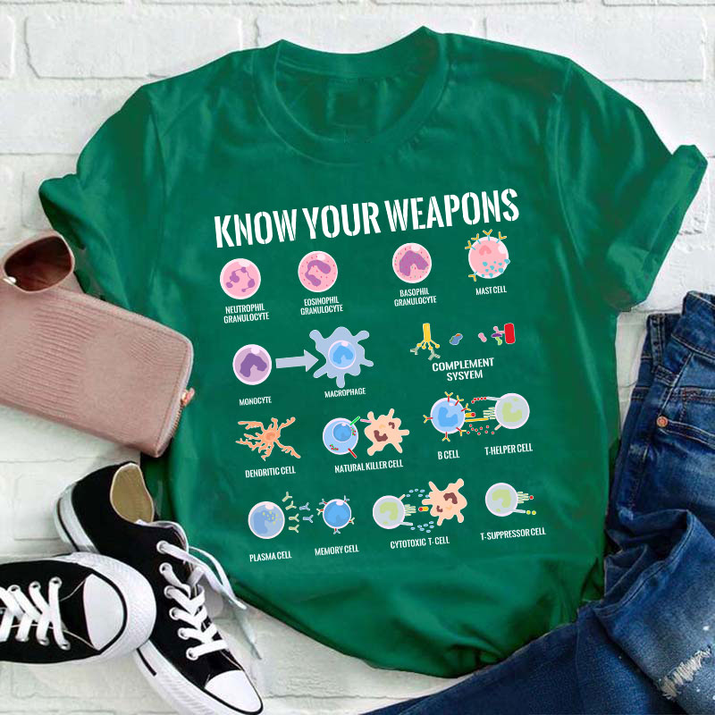 Know Your Weapons Science Icon Teacher T-Shirt