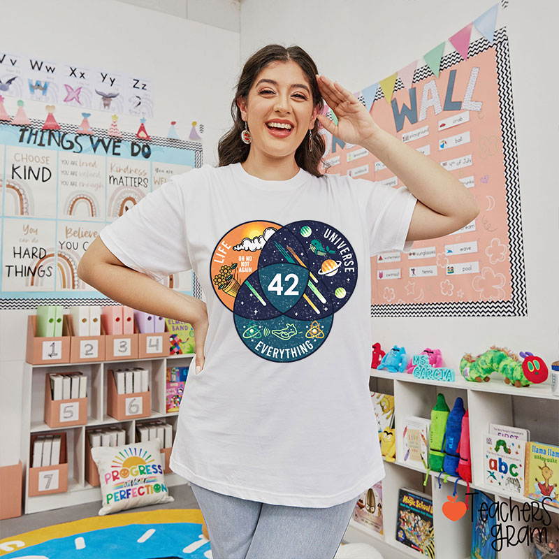 42 Answer To Life Universe And Everything Essential Teacher T-Shirt
