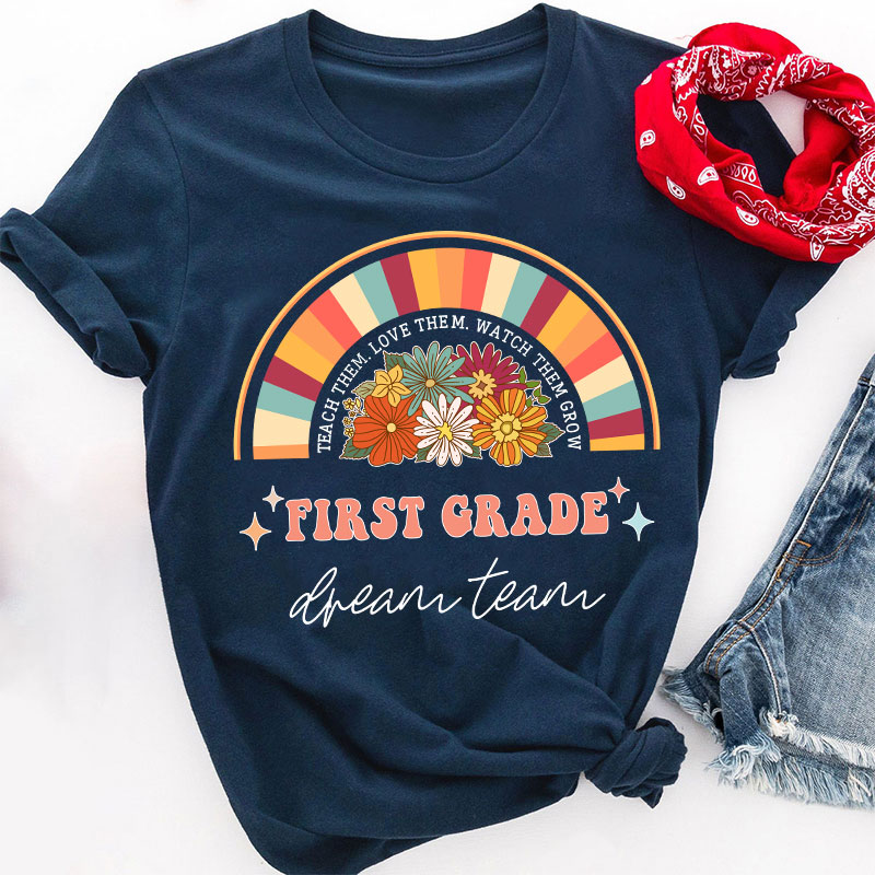 Personalized Class Teach Them Love Them Watch Them Grow Teacher T-Shirt