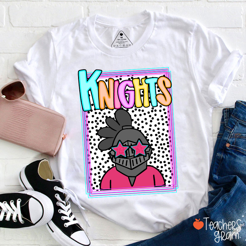 Personalized Mascot Polka Dot Preppy School Spirit Teacher T-Shirt