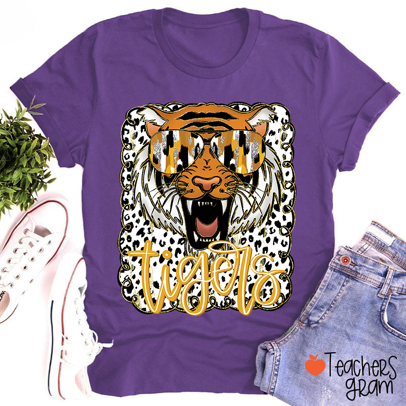 Personalized Mascot Preppy Coquette Polka Dot Teacher T-Shirt