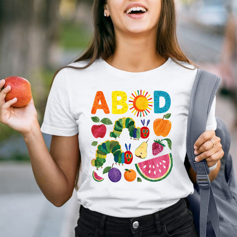 ABCD Caterpillar Teacher T-Shirt