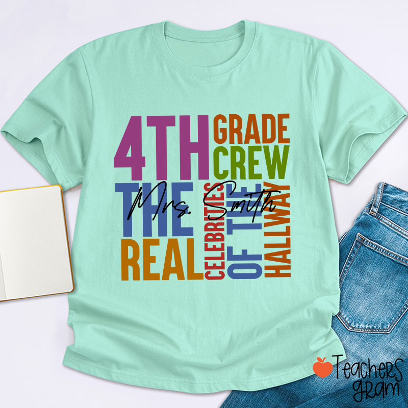 Personalized Grade Name Words Teacher T-Shirt