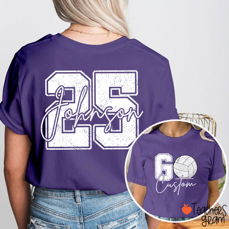 Personalized Mascot And Sport Go School Spirit Teacher Two Sided T-Shirt