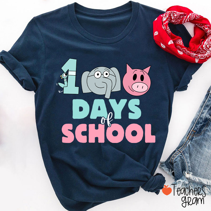 100 Days Of School Children's Books Teacher T-Shirt