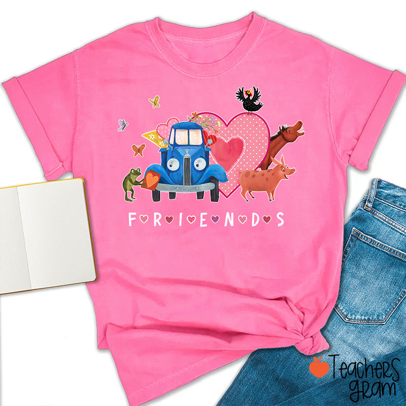 Friends Happy Valentine's Day Teacher T-Shirt