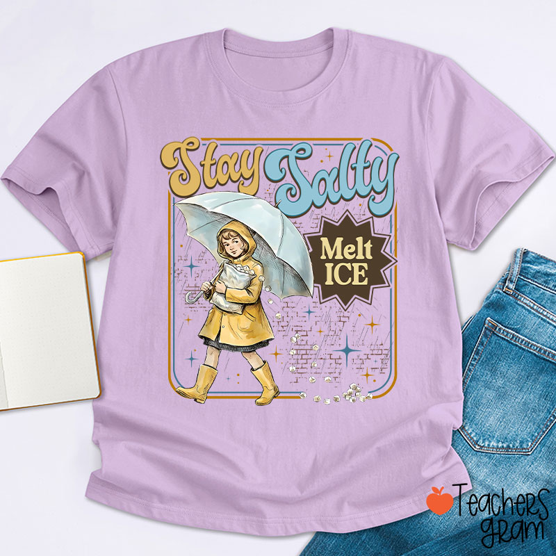 Stay Salty Melt Ice Subtle Anti Ice Teacher T-Shirt
