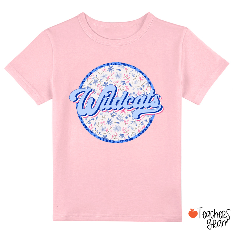 Personalized Mascot Circle Vintage Wildflowers Class T-Shirt