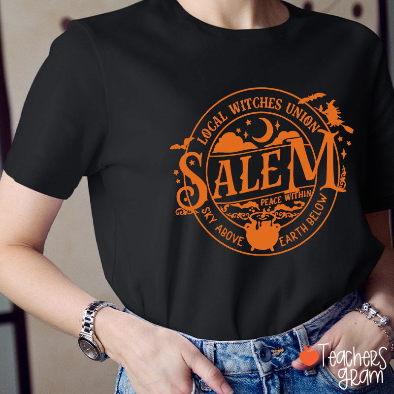 Local Witches Union Salem Halloween Teacher T-Shirt